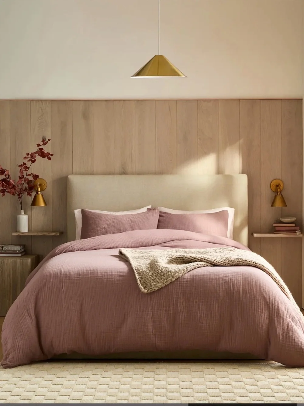 Organic Cotton Gauze Duvet Cover King / California King in Fig - NWOT